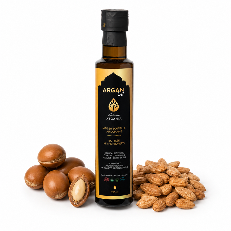 Huile d'argan alimentaire bio certifiée, 100ml et 250ml, Naturel Argania Canada