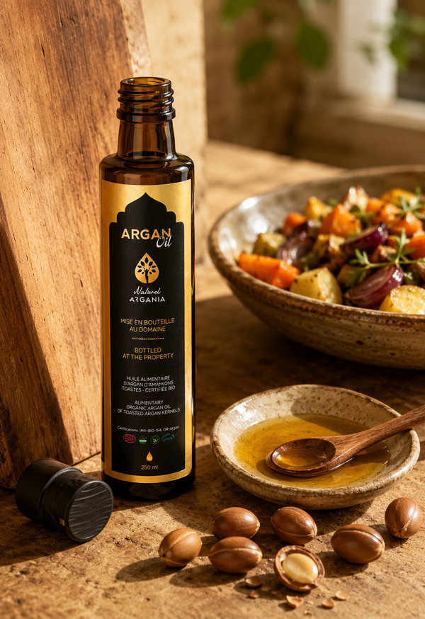 Huile d'argan alimentaire bio certifiée, 100ml et 250ml, Naturel Argania Canada