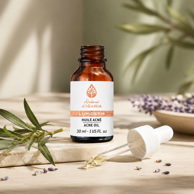 Huile Visage Purifiante LumiDerm, peaux à tendance acnéique, Naturel Argania