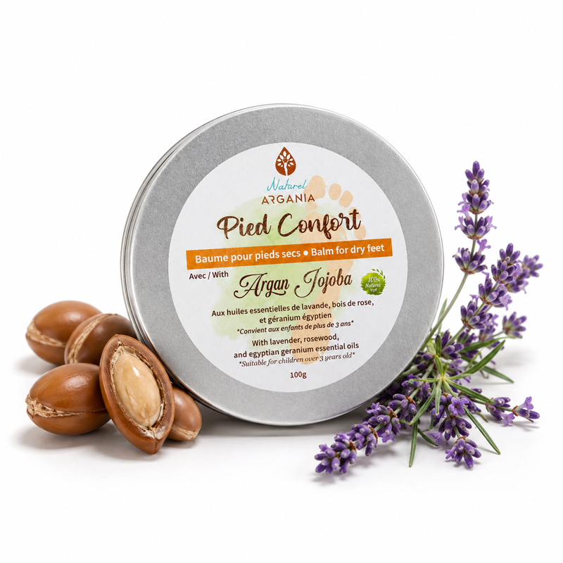 Baume pour les pieds Pied Confort argan jojoba 100g, Naturel Argania Canada