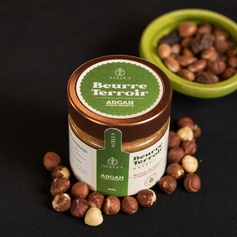 Beurre Argan Noisette-Érable Naturel Argania, Beurre Terroir Québec