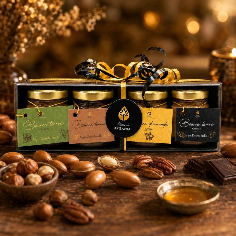 Coffret cadeau Ensemble Beurres Terroir 4 saveurs argan, Naturel Argania Canada