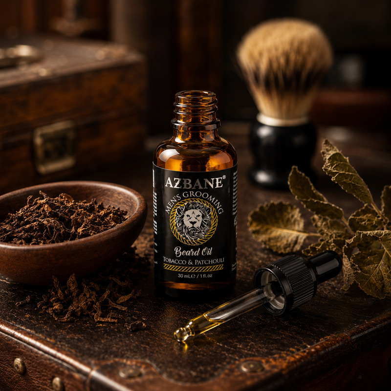 Huile à barbe Tabac et Patchouli Azbane 30ml, Naturel Argania