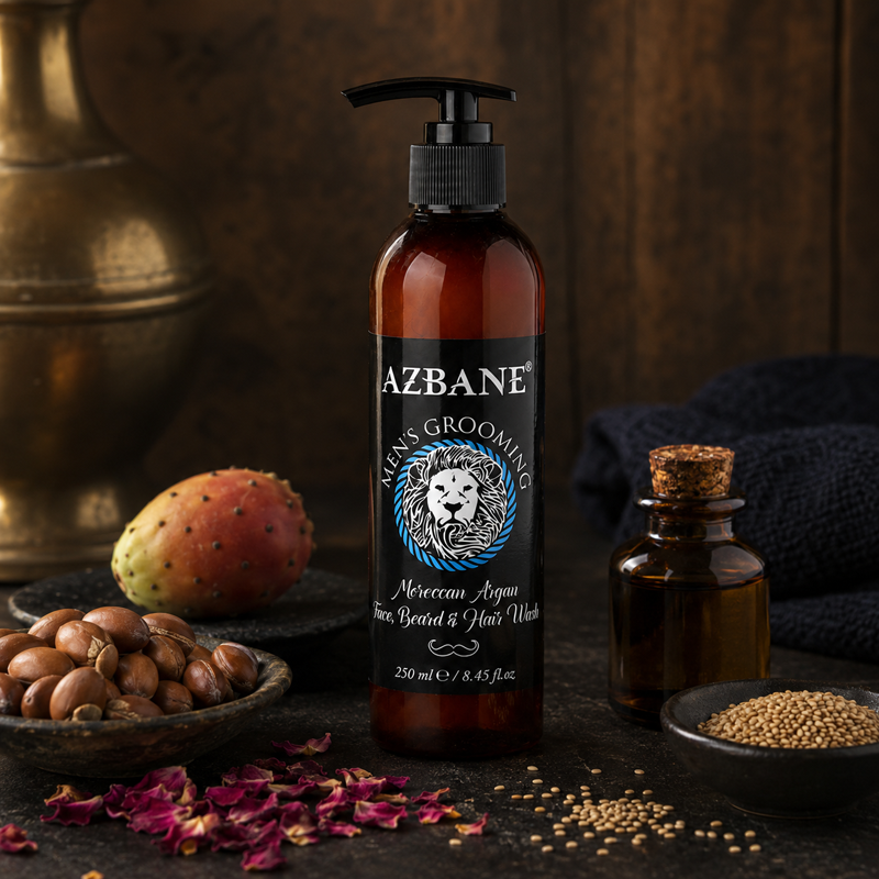 Shampoing 3 en 1 Azbane Format XL 250ml, visage barbe cheveux