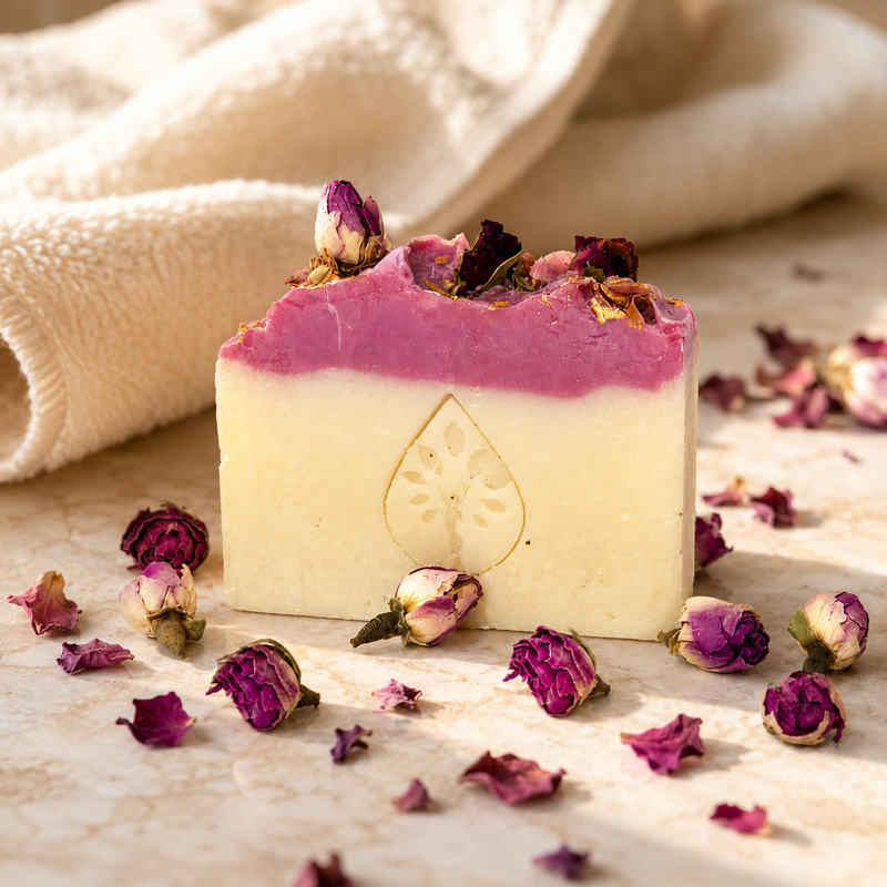 Savon à l'huile d'argan et rose Naturel Argania, savon artisanal peaux sensibles