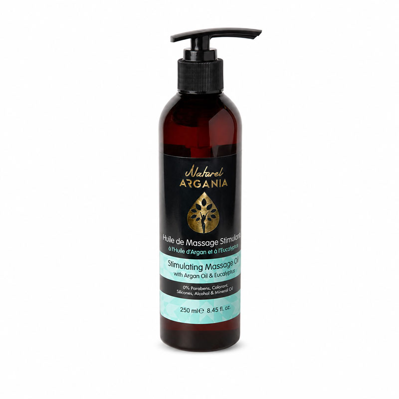 Huile de massage stimulante argan eucalyptus 250ml, Naturel Argania Canada