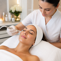 Soin du visage à l'oxygène
