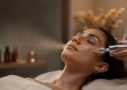 soin du visage à l'oxygène