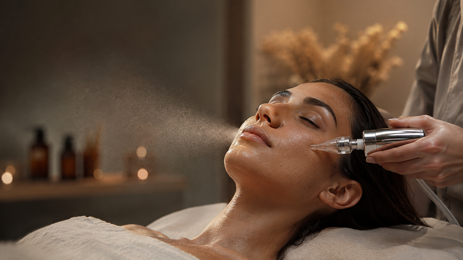 soin du visage à l'oxygène